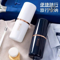 Gobelet de voyage portable en plastique plaqué or, élégant, pour bain de bouche et brosse à dents, avec support de rangement simple pour la maison