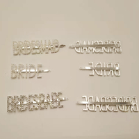 Épingles à cheveux en alliage métallique tendance avec strass en cristal, épingles à cheveux alphabet scintillantes pour accessoires de coiffure de fête