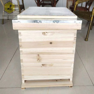 Perlebahan Alat 10 Frame Cemara Kayu Dua Tingkat <span class=keywords><strong>Langstroth</strong></span> Sarang Lebah dengan Atap Logam untuk Peternakan Lebah - Product Image 3