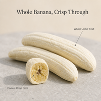 Gefreeze-droogde hele bananen snack bulk knapperig gezond fruit FD technologie OEM groothandel fabriek export leverancier winkel