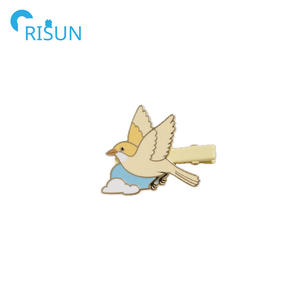 Horquillas para <span class=keywords><strong>el</strong></span> pelo de pájaros cantores de fábrica, logotipo personalizado esmaltado, Animal, loro, pavo real, Cuervo, águila, pájaro, pinzas para <span class=keywords><strong>el</strong></span> pelo, broche esmaltado - Product Image 2