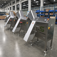 SAIDASHI Industriële Fruit- en Groentehakselmachine voor het verwerken van ananas, aardappel, wortel, ui in blokjes, reepjes en plakjes