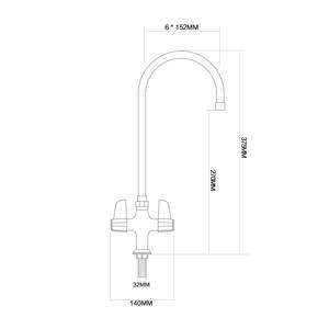 Robinet de cuisine moderne à double poignée pour eau froide, finition chromée, montage sur plan, corps en laiton, rotation à 360 degrés, valve en céramique - Product Image 2