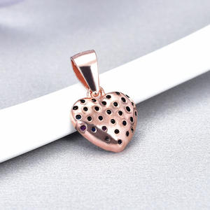 จี้หัวใจเซอร์โคเนีย3A รูปหัวใจสีเงินสเตอร์ลิง925หวานประดับพลอยสีกุหลาบทองและของขวัญชุบโรเดียม - Product Image 6