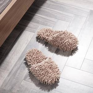 Washable Reusable <b>Microfiber</b> Chenille Floor <b>Mop</b> Slippers Soft Comfortable Dust Absorbing Lazy Cleaning Slippers for Home Office - Product Image 1