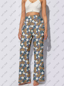 بنطلونات واسعة الساق بخصر مطاطي للنساء، ملابس منزلية مثيرة وخيارات ملابس الشارع المريحة، سراويل مخصصة - Product Image 5