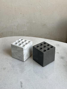 Stonekocc, mármol de lujo Natural, respetuoso con el medio ambiente, 9 agujeros, portavasos para cepillo de dientes, soporte personalizado, juego de baño, bandeja de almacenamiento - Product Image 3