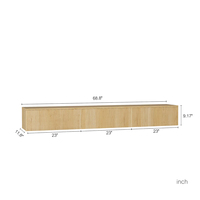 Mueble de TV de Pared Estilo Japandi Directo de Fábrica con Puertas de Panel de Listones y Diseño sin Tiradores para Mayoristas, Pedidos al por Mayor