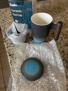 Taza de Café/Té de Cerámica Hecha a Mano con Colador Grande, Taza Tradicional Retro, Set de Regalo Empresarial <span class=keywords><strong>para</strong></span> Hogar u Oficina - Product Image 6