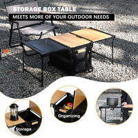 Mesa de Camping Portátil INBESTCAMP, Ahorra Espacio, de Carbono, Todo en Uno, con Logotipo Directo, Multiusos, Plegable, con Capacidad de Almacenamiento