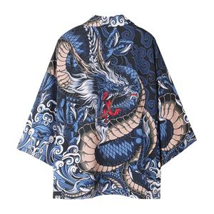 Cardigan <span class=keywords><strong>kimono</strong></span> <span class=keywords><strong>japonais</strong></span> pour hommes, vestes décontractées à manches longues, manteau ouvert sur le devant, vêtements d'extérieur légers Yukata - Product Image 2