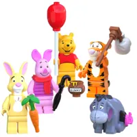 66001-66005 Cartoon Disneying Tiger Knorretje Eyore Christopher Robin De Winni Konijn Poohes Bouwstenen Figures Kinderen Speelgoed