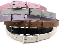 Ceinture décontractée en fausse fourrure écologique de la série Colorful avec logo métallique en alliage et boucle ardillon argentée