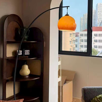 Lampadaire vintage avec abat-jour en verre ambré dégradé pour salon, chambre, hôtel, salle de séjour, restaurant, coin lecture
