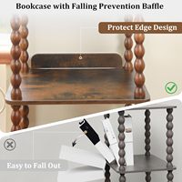 Étagère à livres moderne à 4 niveaux, petite bibliothèque, étagères de présentation pour petits espaces, chambre à coucher, salon, salle à manger, bureau, bois massif