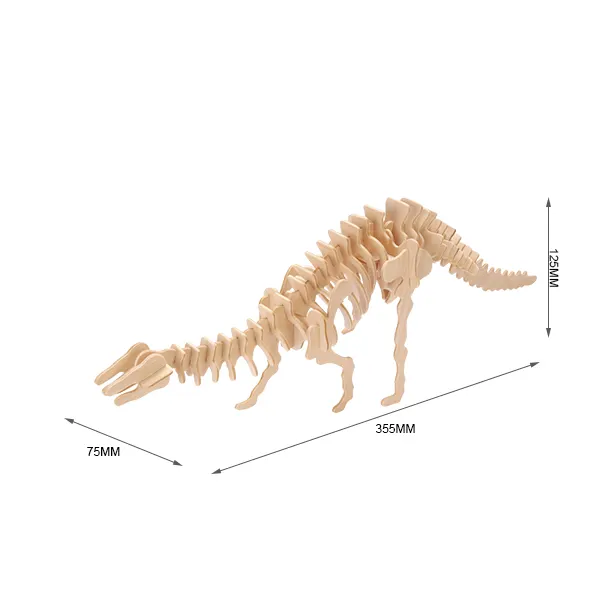 High Quality 3d wooden Puzzles Wholesale apatosaurus Dinosaur model joythinkers Custom Toy Puzzle Game For Kids and adults