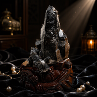 Spécimen de grappe de quartz fumé naturel brut, pointe de quartz noir, spécimen minéral pour la décoration intérieure et la collection de pierres de guérison