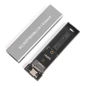 PCIe Nvme Sata 2 Trong 1 B / M Key M.2 Để Usb Enclosure 3.1 Type-C M.2 Ssd Enclosure M.2 Trường Hợp Sata M.2 Ssd External Trường Hợp Bao Vây