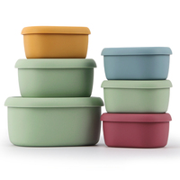 Boîte à lunch scolaire pour enfants, résistante et étanche, en silicone, compatible micro-ondes et lave-vaisselle