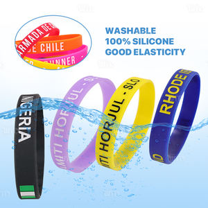실리콘 팔찌 제조 업체 사용자 정의 새겨진 색상 양각 팔찌 스포츠 고무 인쇄 PVC 실리콘 팔찌 - Product Image 6