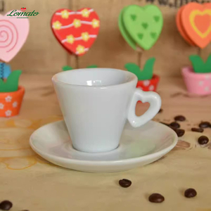 Taza y Platillo de Café de Cerámica Personalizados de Alta Calidad, Taza de Porcelana Blanca para Cafetería, Hotel, Boda, Vajilla al por Mayor - Product Image 1