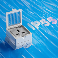 Prise murale extérieure étanche FIKO multifonctionnelle UK EU US, IP55, anti-poussière et anti-éclaboussures, 1 gang 1 voie, avec couvercle de protection