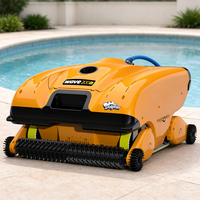 Robot nettoyeur de piscine Dolphin WAVE200, télécommande, double brosse de nettoyage, câble anti-emmêlement, robot de piscine qui grimpe aux murs