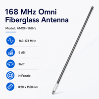 Antenne de station de base omnidirectionnelle verticale en fibre de verre VHF 168 MHz 5 dBi extérieure N-Femelle pour système radio