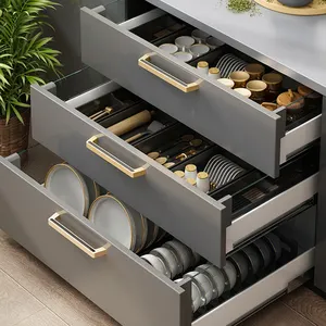 Boîtes de rangement pour baguettes en aluminium pour armoires de cuisine Boîte en métal pour baguettes cuillère noire