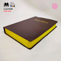 Bible personnalisée imprimée, couverture rigide en carton rouge, reliure parfaite, logo en relief, impression de mini-livres