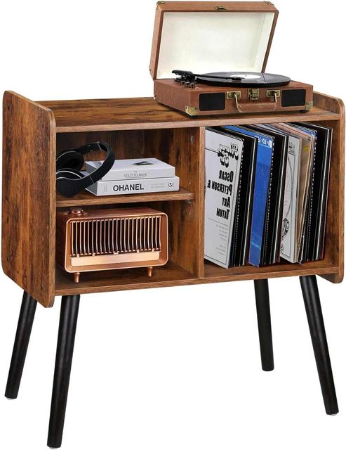 Large Record Player Stand With Storage, Vinyl Record Cabinet for Living Room Bedroom Office, Mid-Century Turntable Stand, Record
