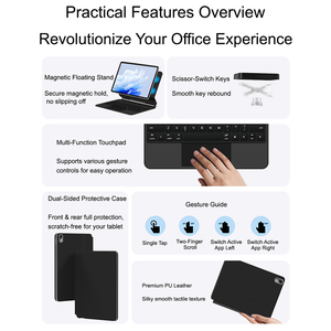 Teclado Magnético Flotante Inteligente para <span class=keywords><strong>HUAWEI</strong></span> <span class=keywords><strong>MatePad</strong></span> Air 12" y <span class=keywords><strong>MatePad</strong></span> <span class=keywords><strong>Pro</strong></span> 12.2", con Trackpad Multitáctil, Funda Protectora para Tablet de Oficina - Product Image 5