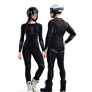 Ensemble de <span class=keywords><strong>sous</strong></span>-vêtements thermiques respirants d'hiver sans couture, à séchage rapide, compression de fitness, manches longues - Product Image 2