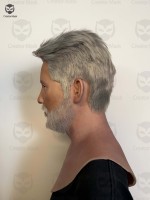 Masques masculins en silicone hautement réalistes, visage complet avec cheveux, masque facial en silicone réaliste, masque de vieil homme pour Halloween, masque pour jeu de rôle, fête