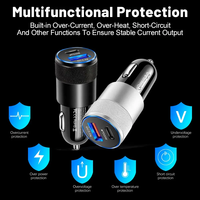 Cargador de Coche Mini USB de Doble Puerto Tipo C PD con Carga Rápida, Adaptador de Enchufe para Teléfono Móvil