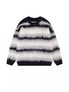 Pull à capuche zippé en mohair pour homme, couleur unie, épais, manches longues, idéal pour l'automne - Product Image 2