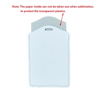 Porte-badge en cuir PU vierge pour sublimation, design moderne et minimaliste, simple face, pour badge d'identité de bureau, avec logo personnalisé par transfert thermique, étui pour nom.