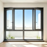 Ventana Abatible de Aluminio con Vidrio Simple, Diseño de Reequipamiento Rentable, Templada para Edificios Residenciales y Comerciales