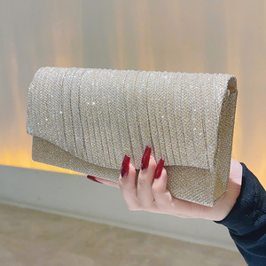 Sacs de soirée élégants à la mode avec chaînes métalliques et volants, sacs à bandoulière pour femmes, sacs messager - Product Image 4