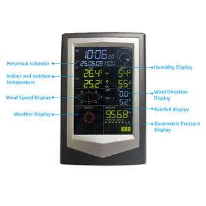 Thermomètre météo numérique à affichage couleur pour station météo avec horloge atomique, station de prévision avec calendrier - Product Image 6