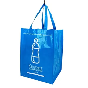 Muster design Laminierte Öko-Einkaufstasche Wasserdichte Polypropylen-Tasche Große Ex-große blaue Einkaufstasche für den Supermarkt