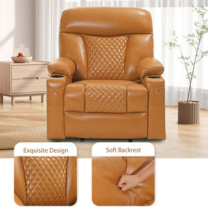 Modernes Elektrisches Leder-Relaxsofa, Stufenlos Verstellbarer Power-Lift-Sessel für Wohnzimmer und Heimkino - Product Image 3
