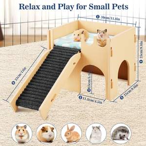 Cama Elevada para Perros, Cama Interior para Mascotas con Marco y Cojín Suave, Cama de Madera de Estilo Moderno de Mediados de Siglo para Mascotas Medianas y Grandes - Product Image 2