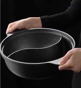Cacerola clásica de hierro fundido Shabu/olla doble multifuncional 2 en 1 para gran oferta Sukiyaki Paella cazuela para acampar al aire libre - Product Image 4