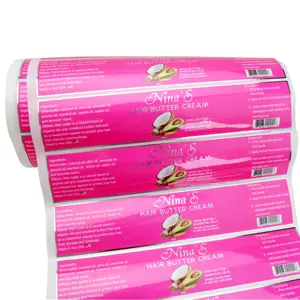 Custom printed waterproof high quality hair butter cream cosmetic product packaging labels