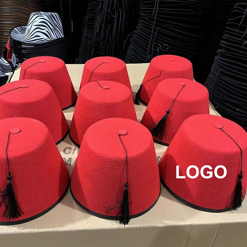 Red Fez Hat Customized Logo