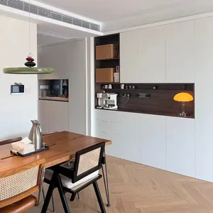 Desain interior Modern lemari pakaian tinggi ruang tamu lemari kabinet dan unit TV