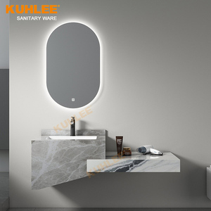 Thiết kế mới tủ phòng tắm với chậu rửa mặt nổi bằng đá cẩm thạch Countertop đá tủ phòng tắm vanities hai lớp - Product Image 2