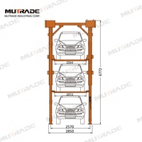 Ascenseur vertical de stationnement de voiture de véhicule à 3 niveaux système d'ascenseurs de stationnement de voiture à quatre poteaux triple empileur