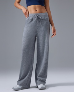 Leggings <span class=keywords><strong>de</strong></span> yoga décontractés personnalisés <span class=keywords><strong>pas</strong></span> chers pour femmes, pantalons <span class=keywords><strong>de</strong></span> <span class=keywords><strong>sport</strong></span> respirants à séchage rapide, pantalons à jambe droite amincissants avec cordon <span class=keywords><strong>de</strong></span> serrage - Product Image 2